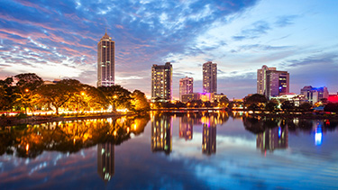 Colombo city at sunset