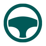 Drive value icon of steering wheel