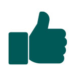 Genuine value icon of thumbs up