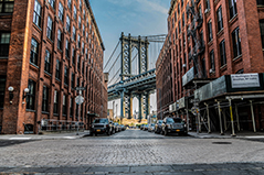 New York City street and bridge