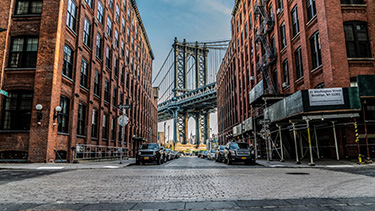 New York City street and bridge