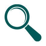 Rigour value icon of magnifying glass