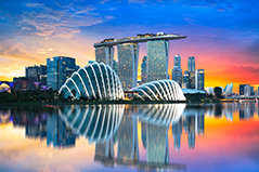 Singapore cityscape at sunset