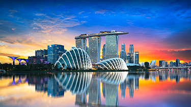 Singapore cityscape at sunset