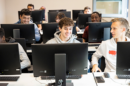 students in computer lab learning