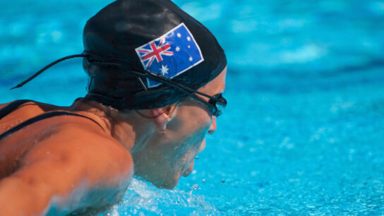 Australia male swimmer in the pull