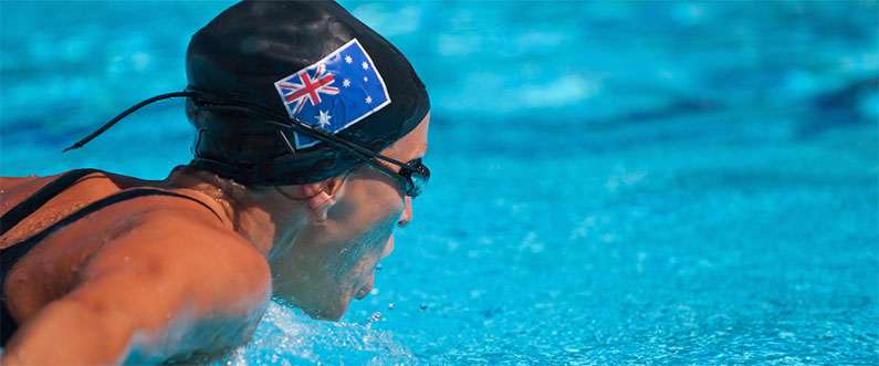 Australia male swimmer in the pull