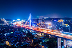 Bridge in Indonesia at night