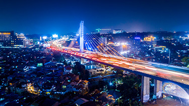 Bridge in Indonesia at night