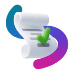 3d document icon wrapped in gradient ribbon