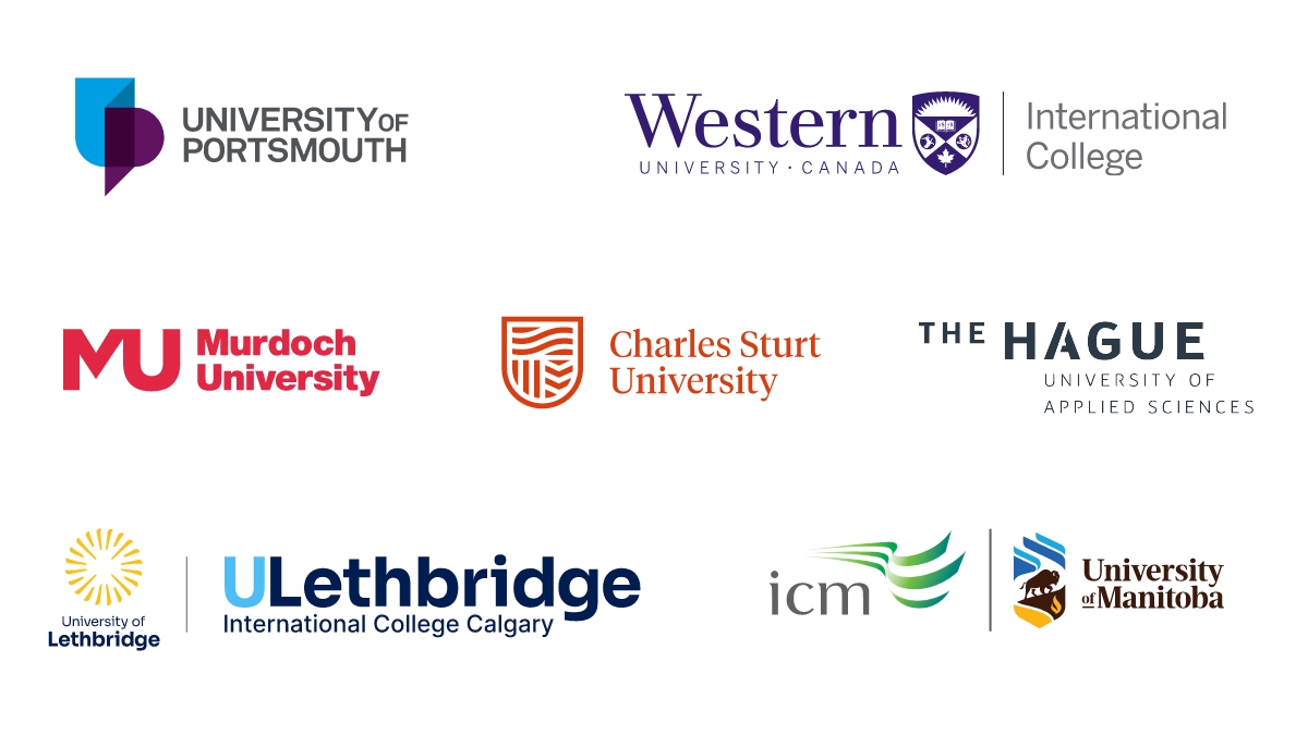 University of Portsmouth, Western University Canada, Murdoch University, Charles Sturt University, The Hague University of Applied Sciences, University of Lethbridge, University of Manitoba